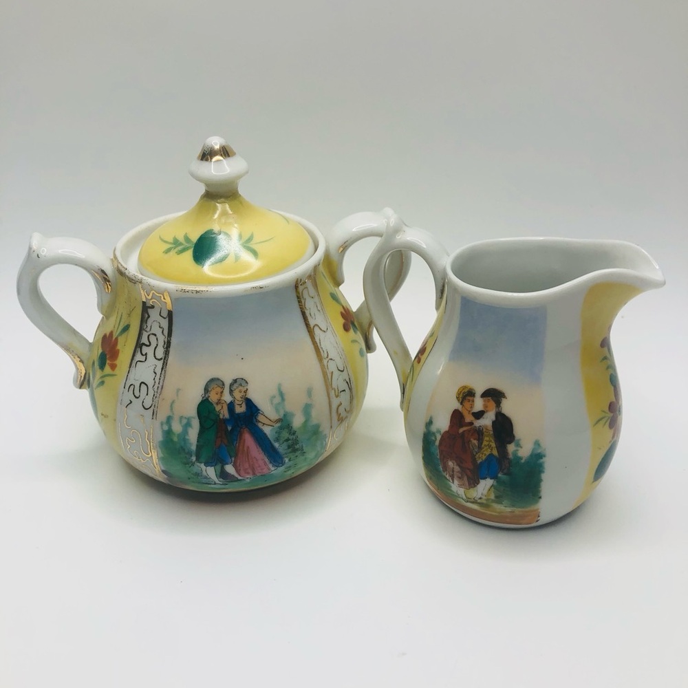 Vintage 2 pc. mini sugar and creamer set